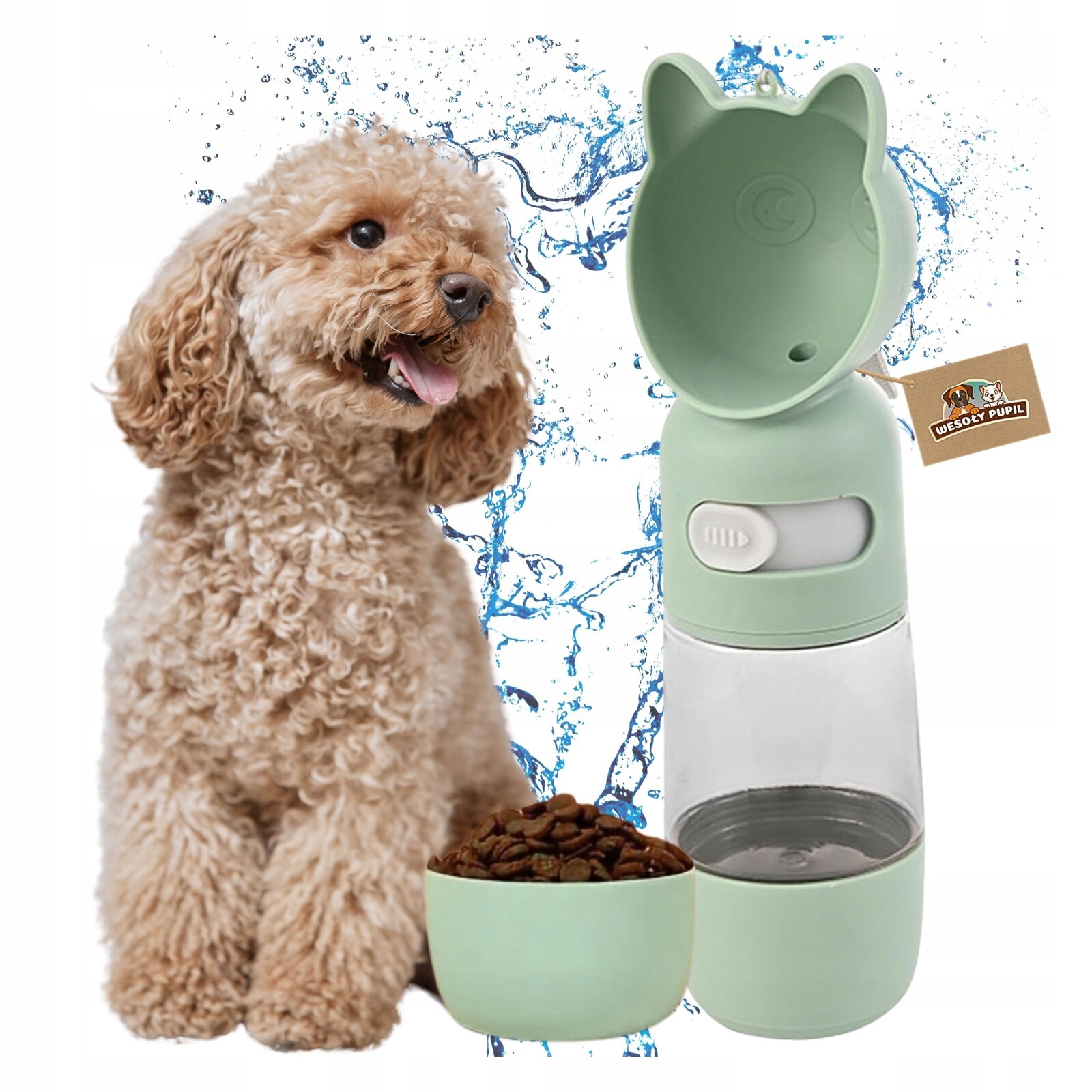 Plastová napáječka Wesoły Pupil modrá 400 ml