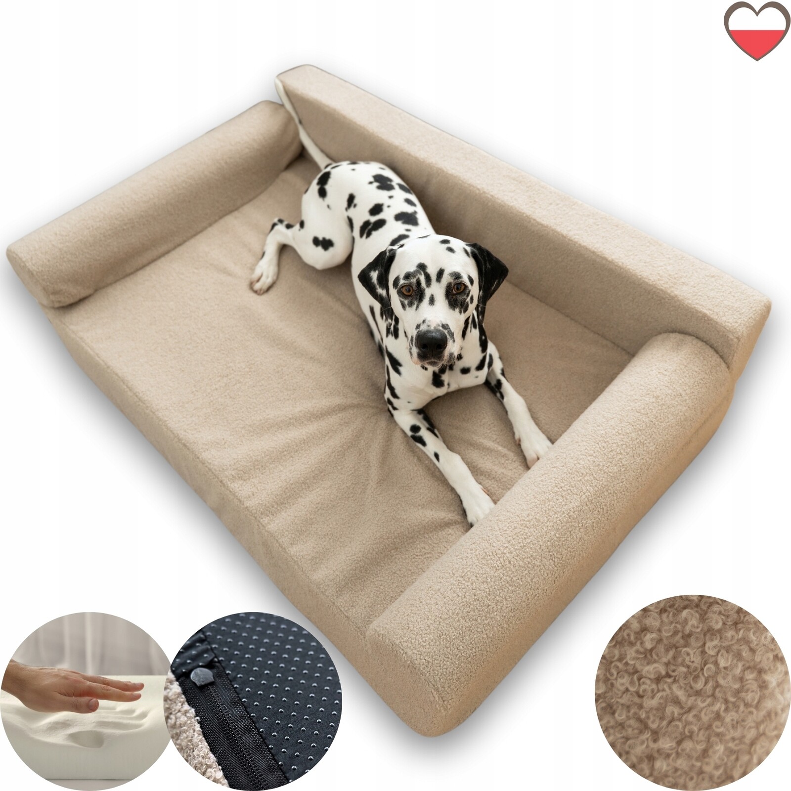 Pelíšek L 100x80 Boucle Taupe Picotto