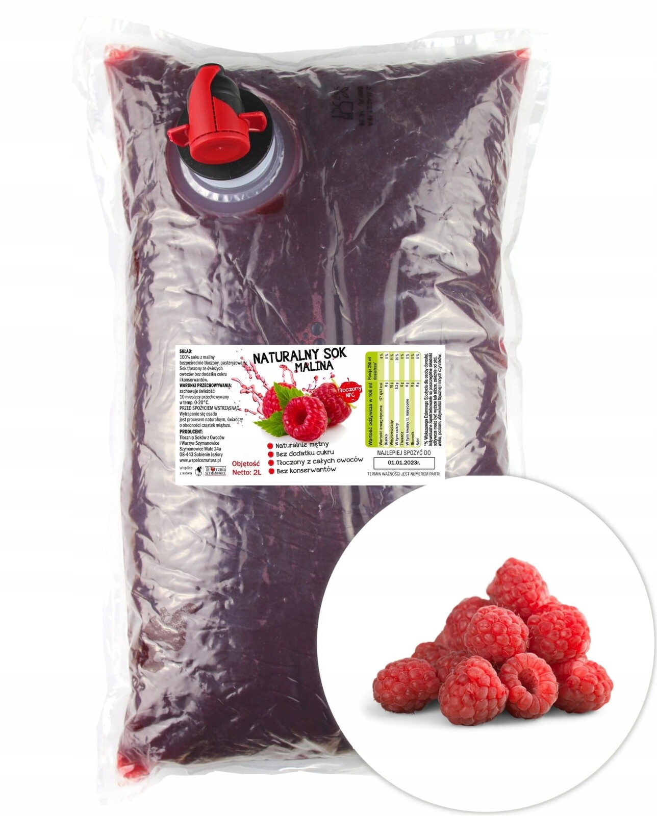 Malinová šťáva Tłocznia Szymanowice 2000 ml