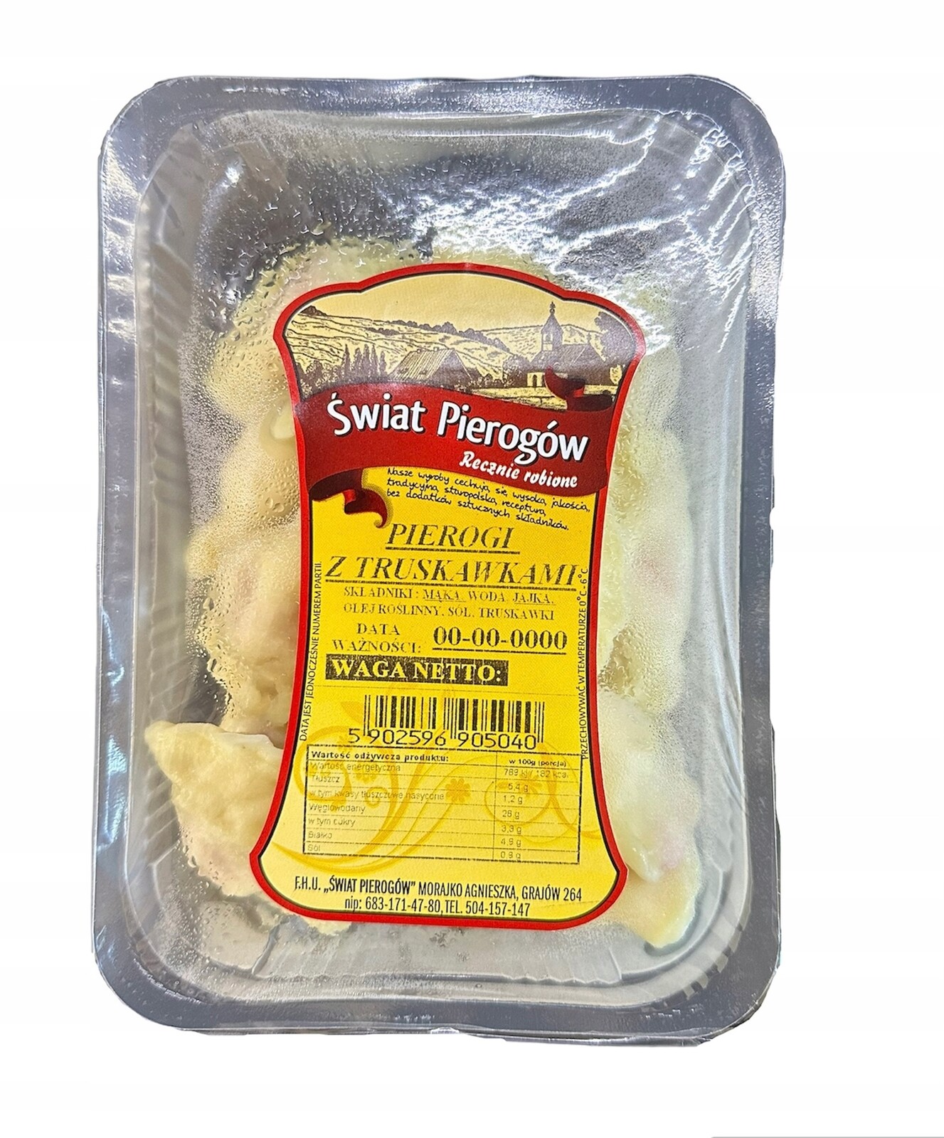 Domácí Pirohy s Jahodami 500 g Hotové Jídlo ovocný dezert Vege Bio