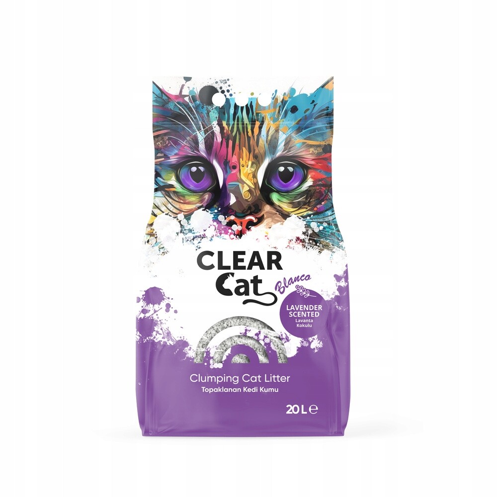 Clear Cat Blanco Levandule bentonitové stelivo 20 l