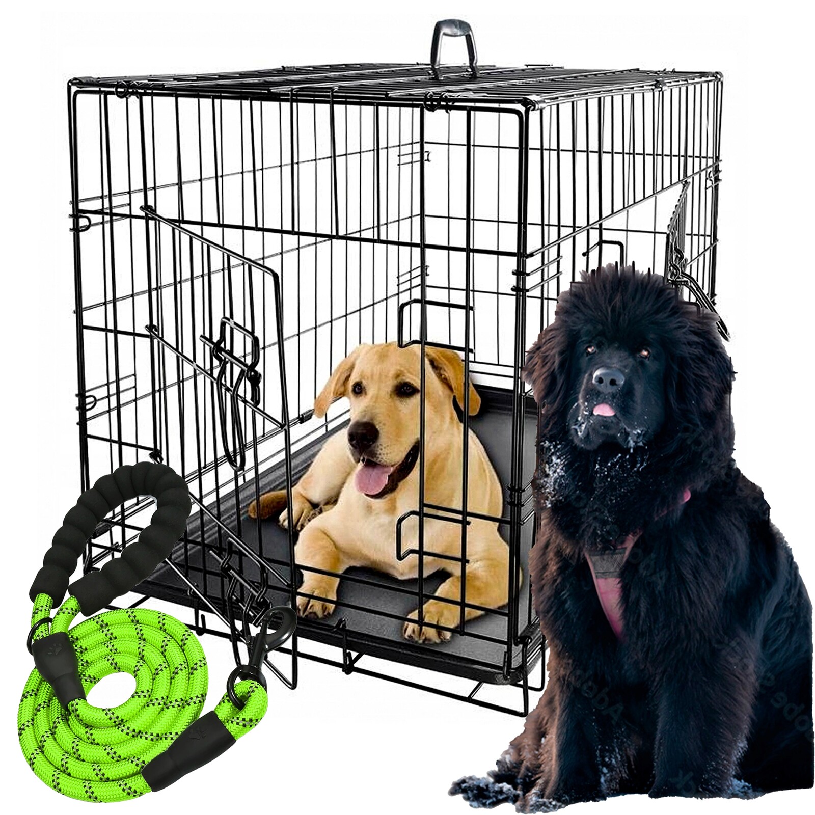 Kovová klec pro psa s podlahou 120x73x80 cm se dvěma vchody