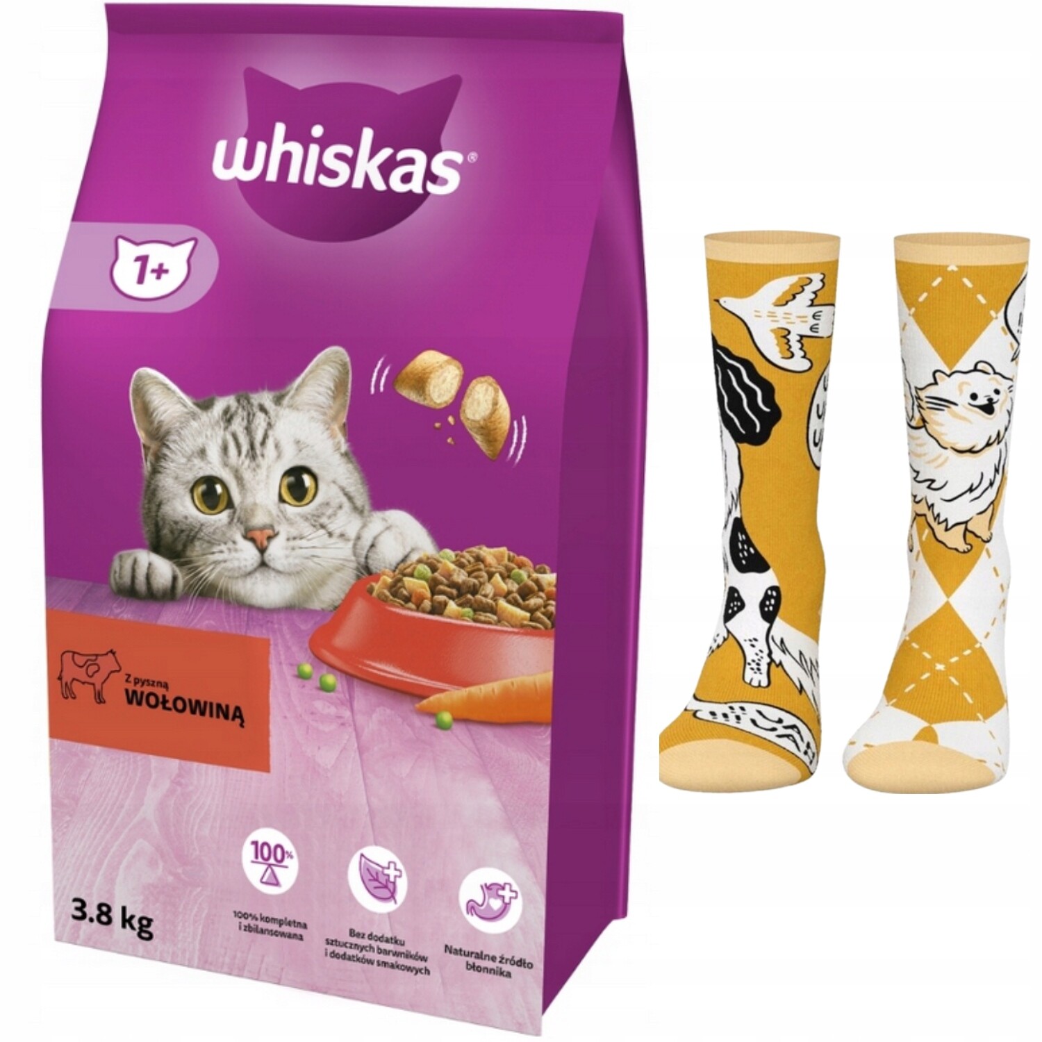 Whiskas suché krmivo pro dospělé kočky s hovězím masem 3,8 kg