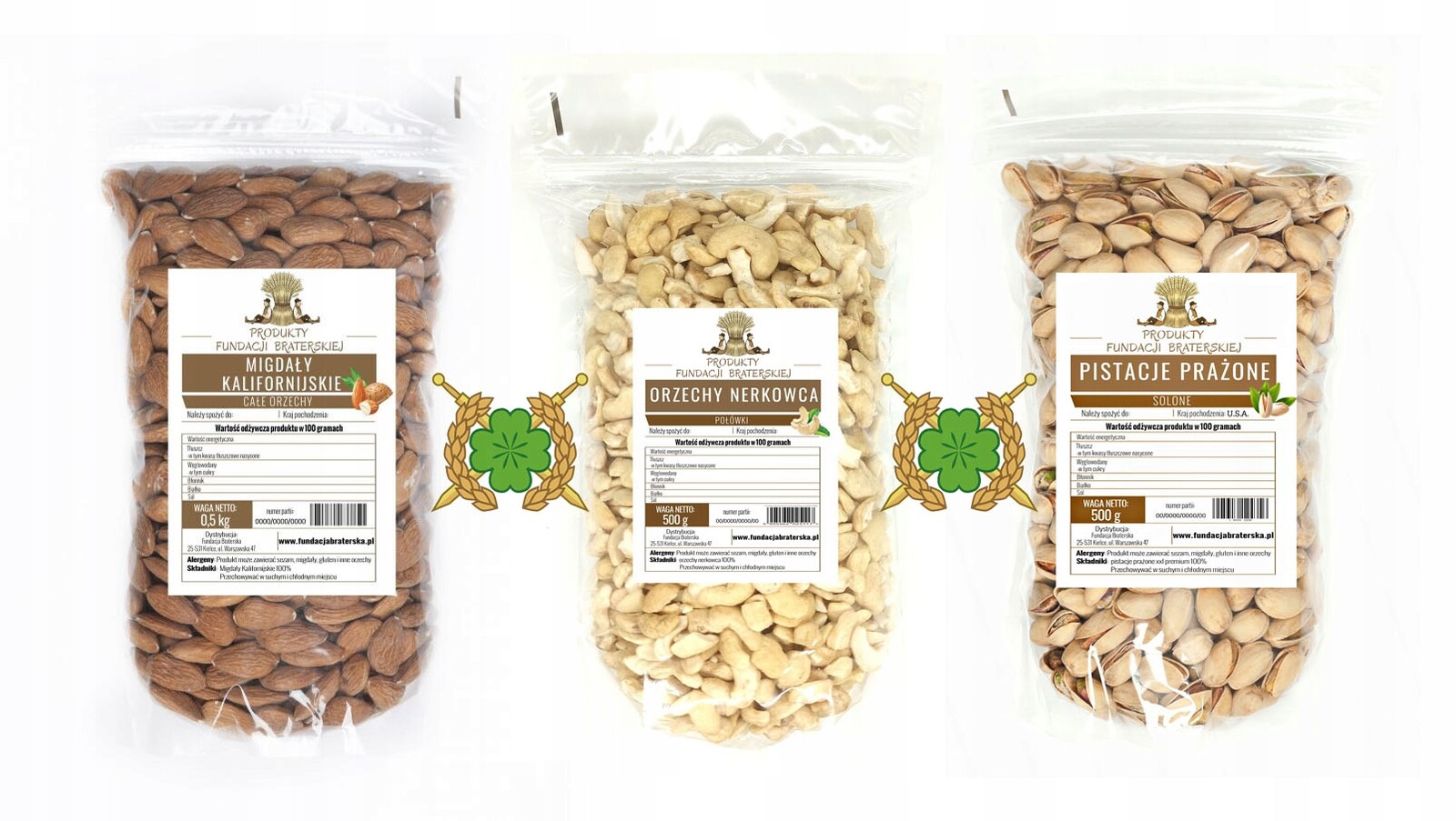 Pistácie Fundacja Braterska celé ořechy 1500 g