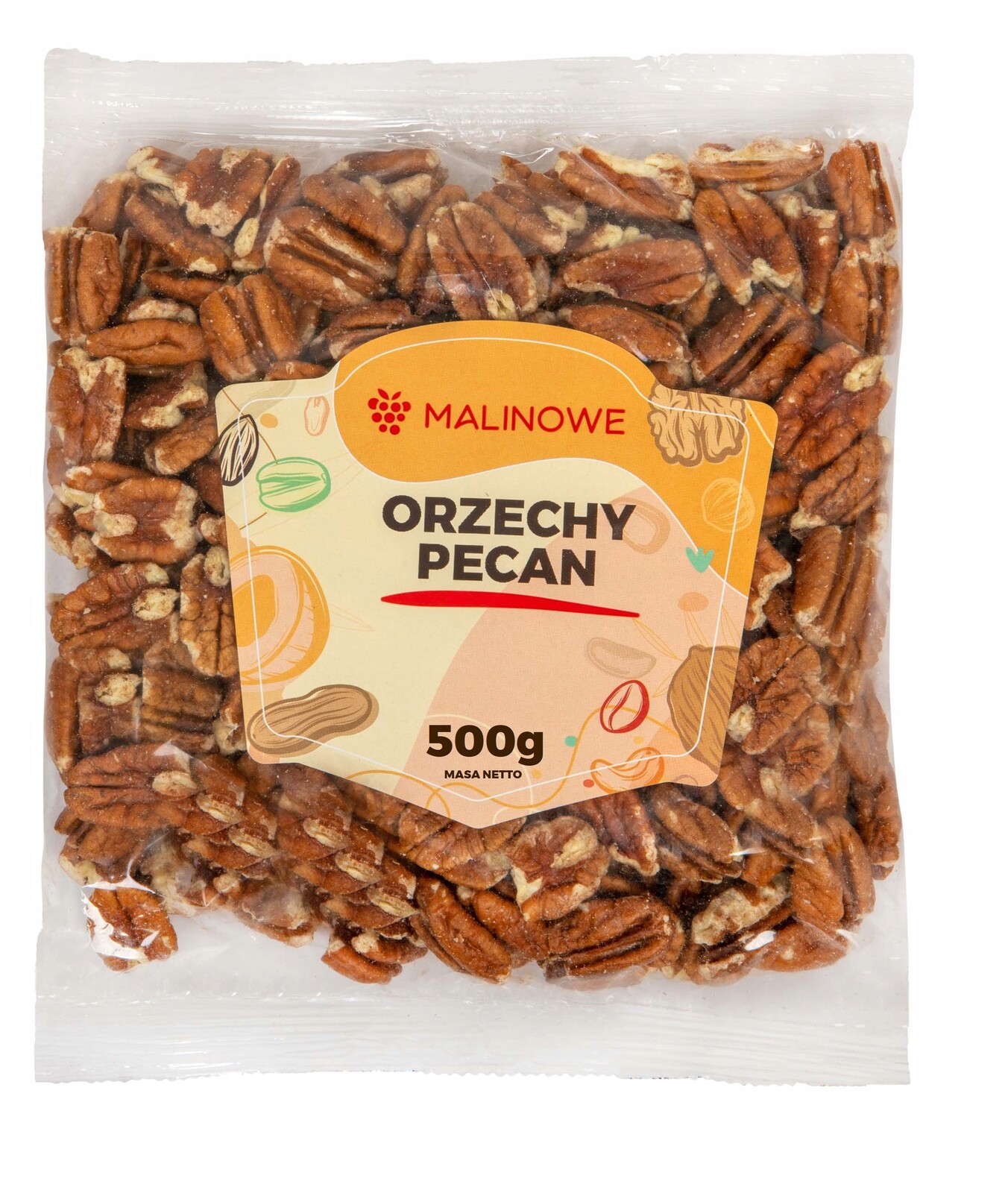 Pekanové ořechy Malinowe celé ořechy 500 g