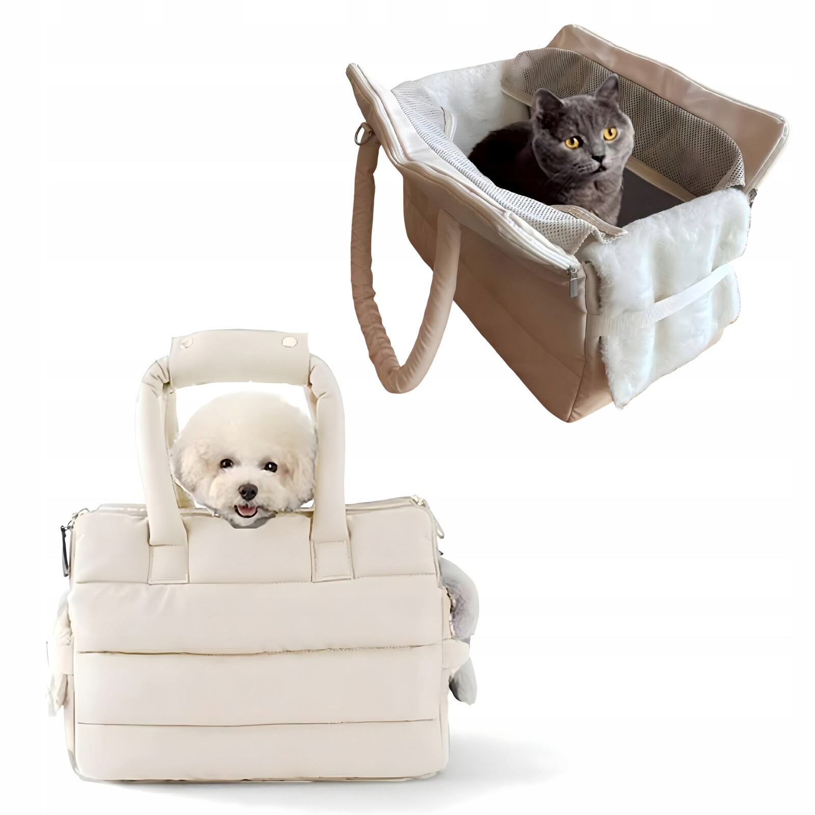 Přepravka Pro Malého Kočičího Psa Přes Rameno Zimní Prošívaný Premium Siemiec