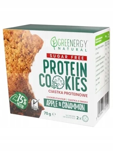6 x Greenergy Proteinové sušenky Sugar Free Apple&cinnamon Greenergy-70 g