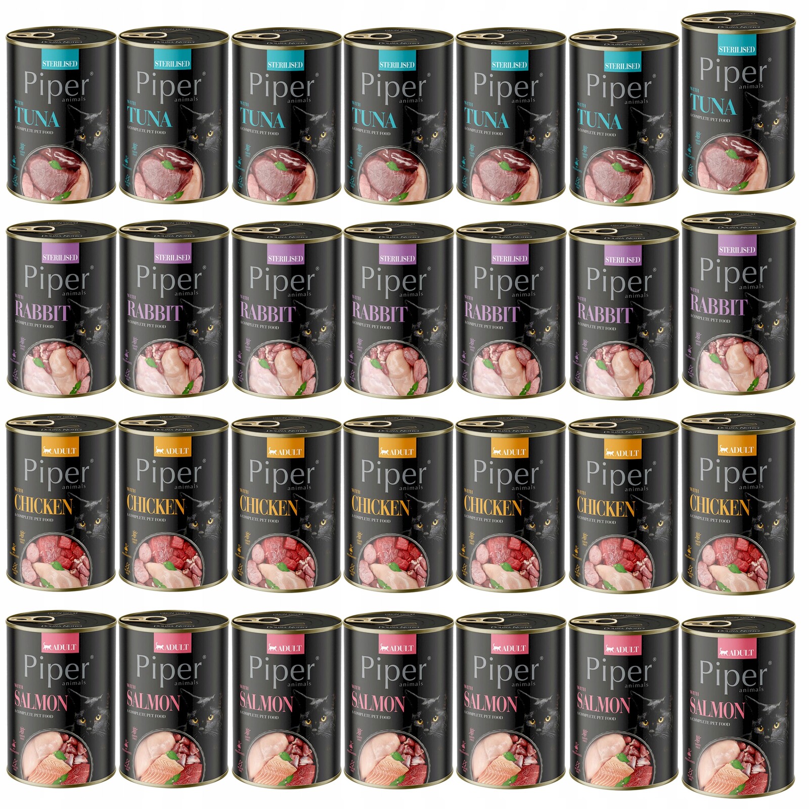 Piper Krmivo mokra pro kočky Dolina Noteci mix chutí 28 x 400 g, bez