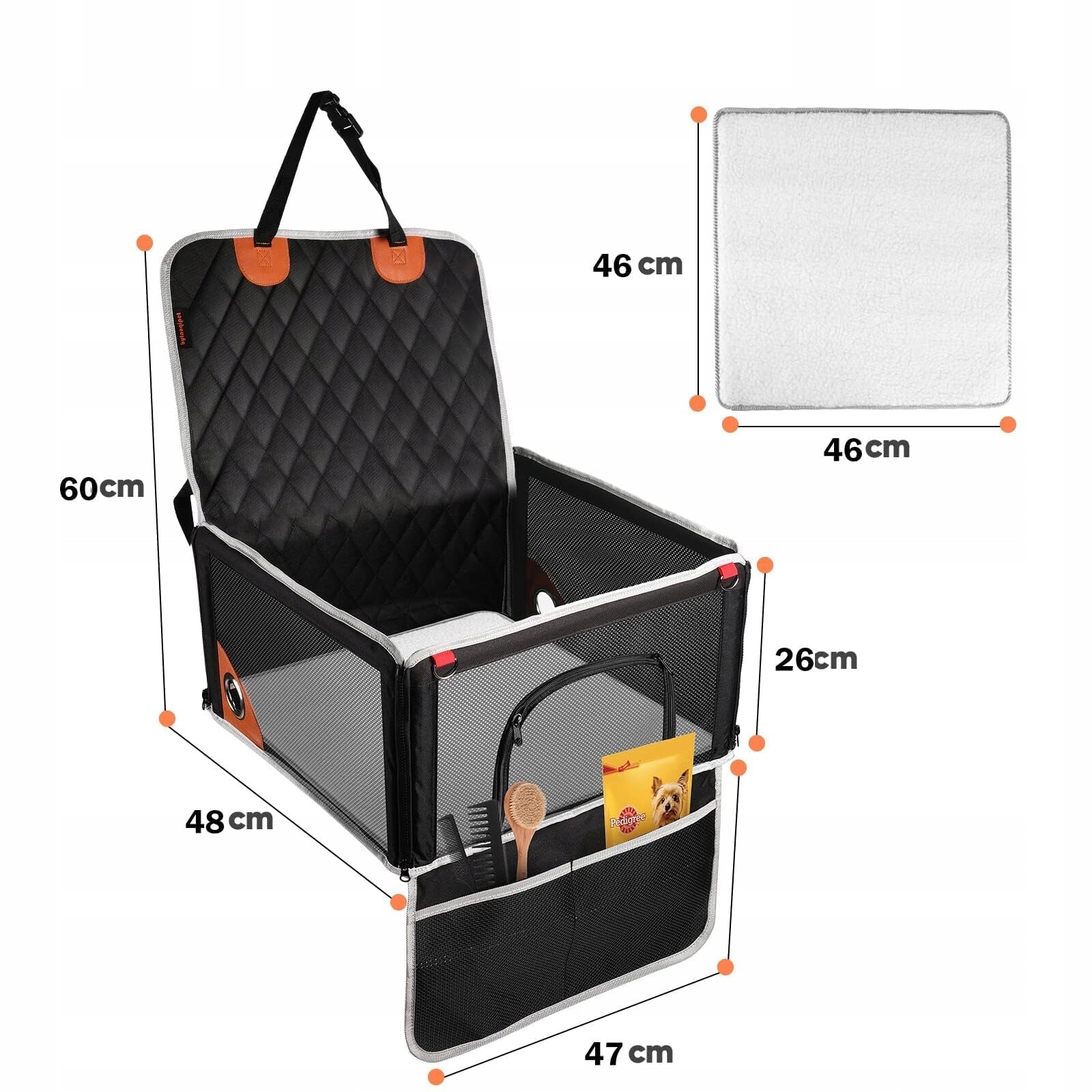 Extra Autosedačka pro malé a střední psy, skládací, prodyšná