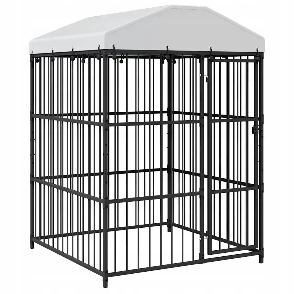 Bouda pro psa 150x150x210 cm černá ocel, polyetylen