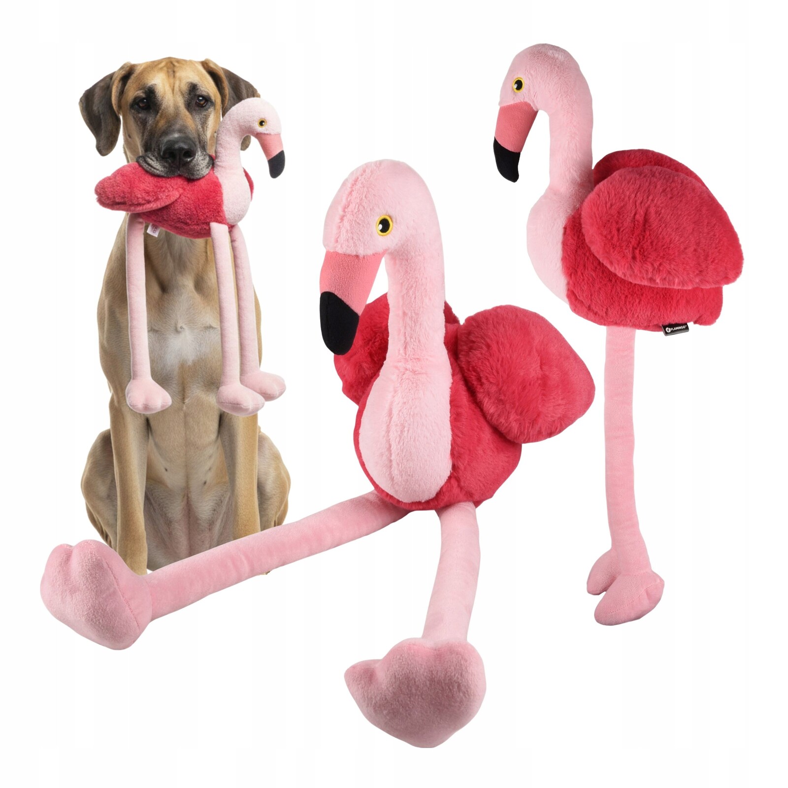 Hračka pro psy štěněte Plameňák Gigant plyšák ve verzi XXL