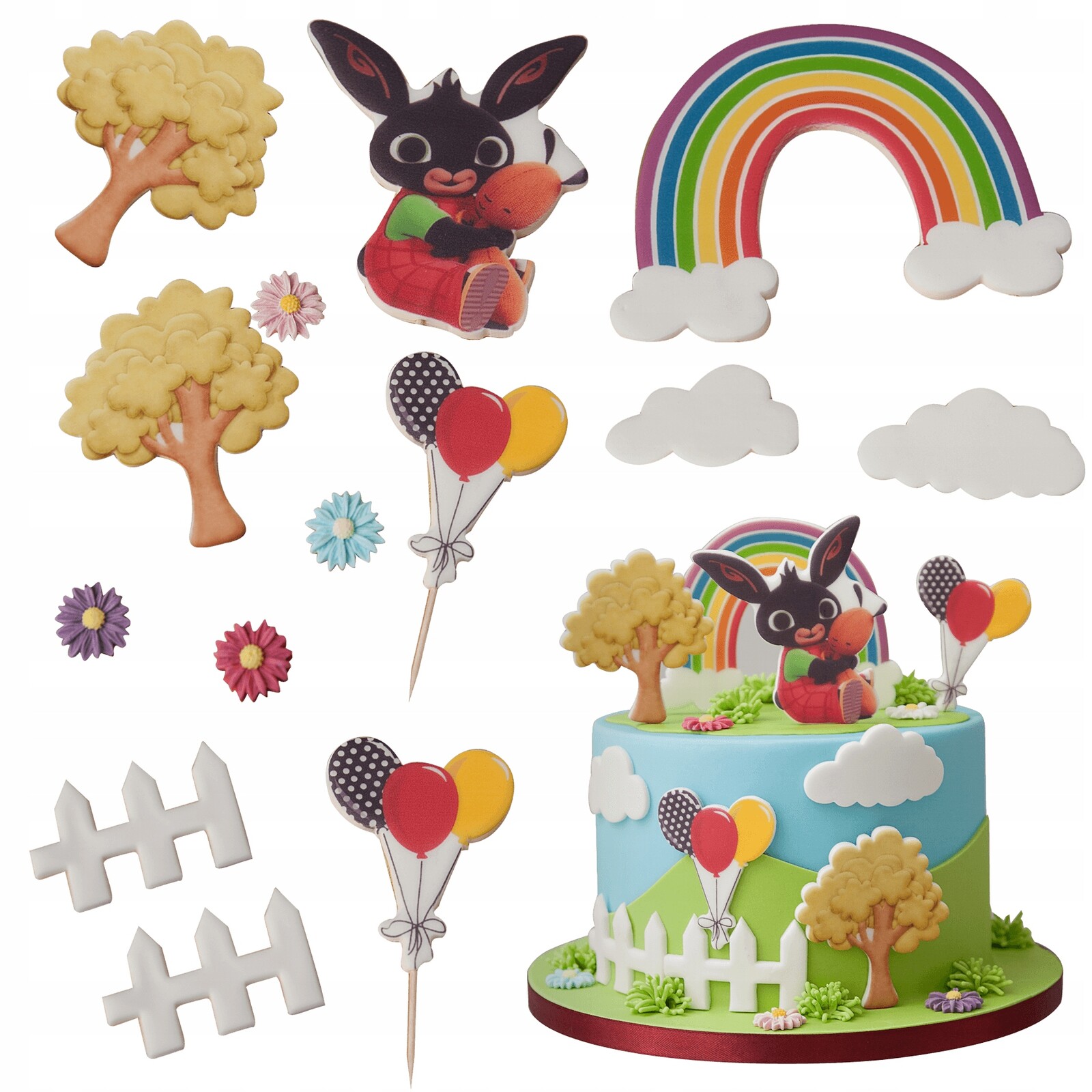 Oplatek na dort Słodka Fanaberia pohádkový, pestrobarevný 8 dílů