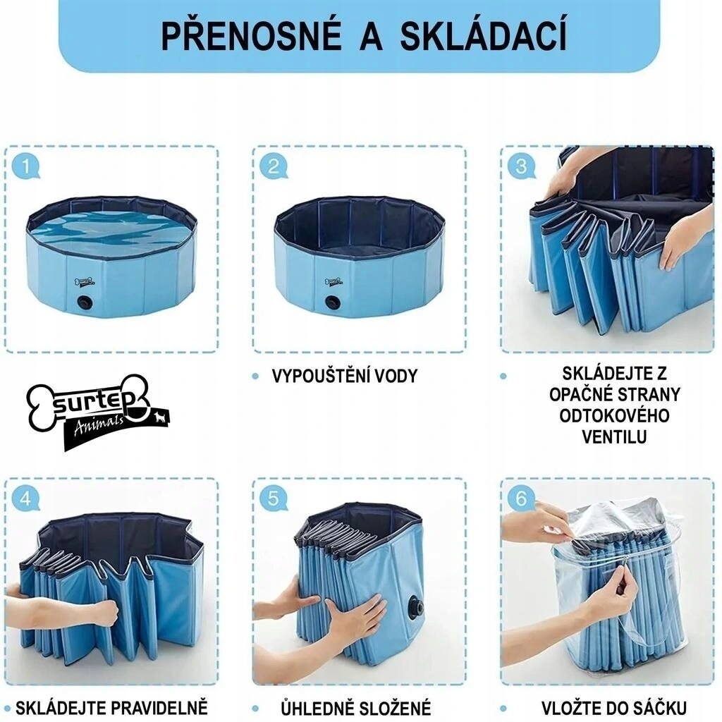 Bazén pro psa skládací Bazén pro psa skládací 160 x 30 cm, Červená