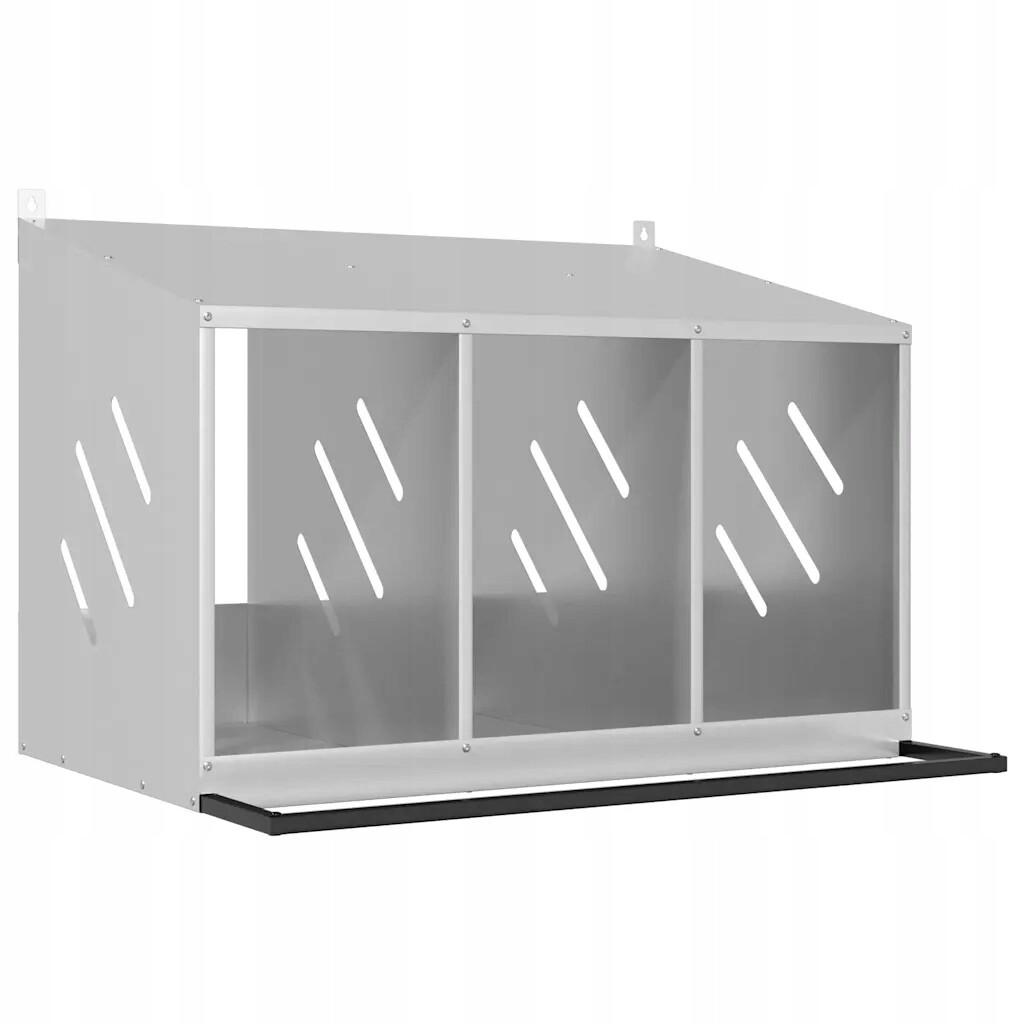 Hnízdní budka pro kuřata 3 pokoje 80 x 64 x 59,5 cm stříbrná, pozinkovaná