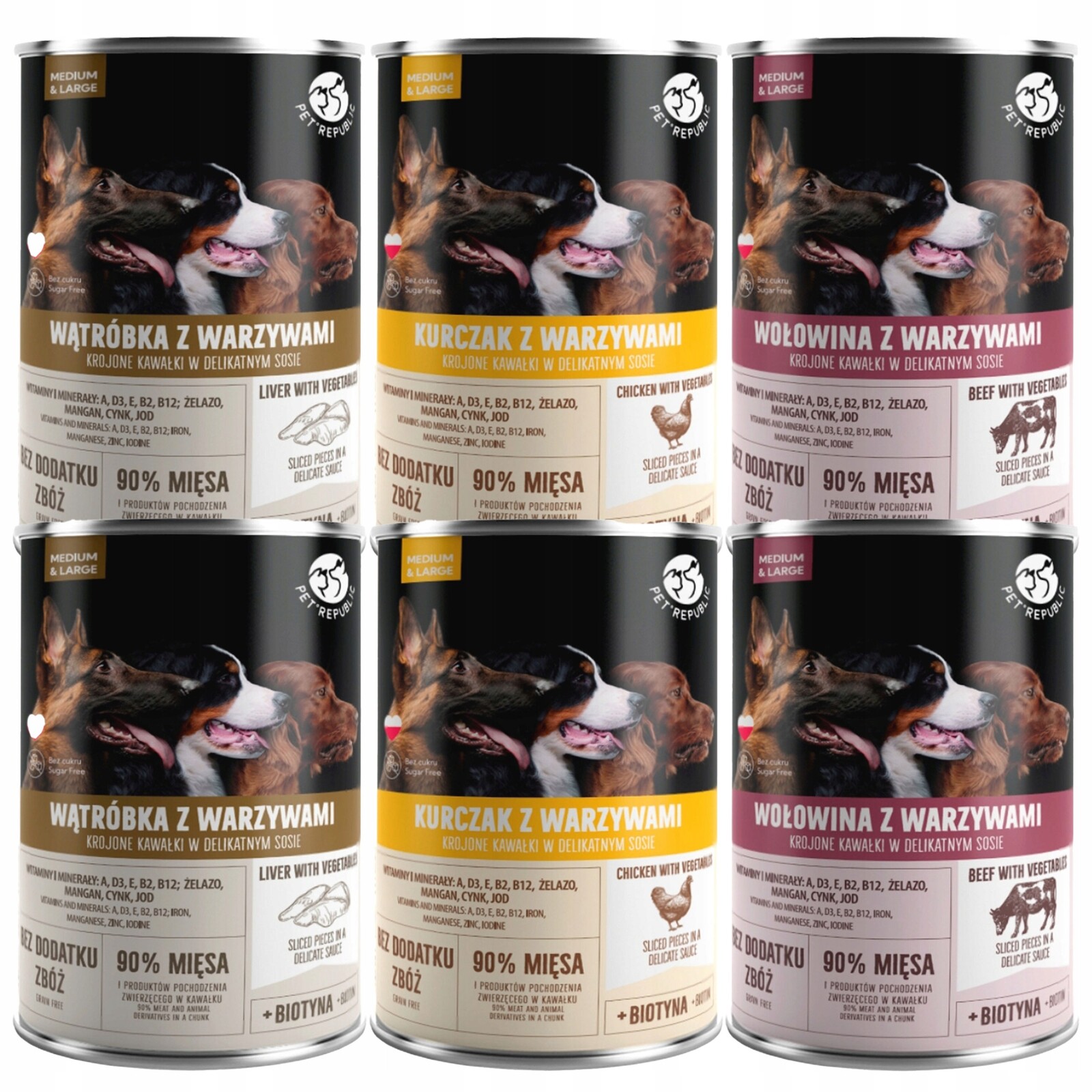 Pet Republic kousky v omáčce Mix Chutí krmivo pro psy mokré 6 x 1250g