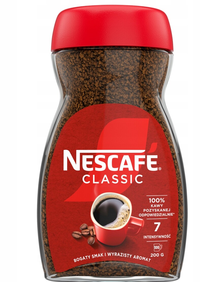 Káva rozpustná Nescafe Classic 200 g, intenzita 7