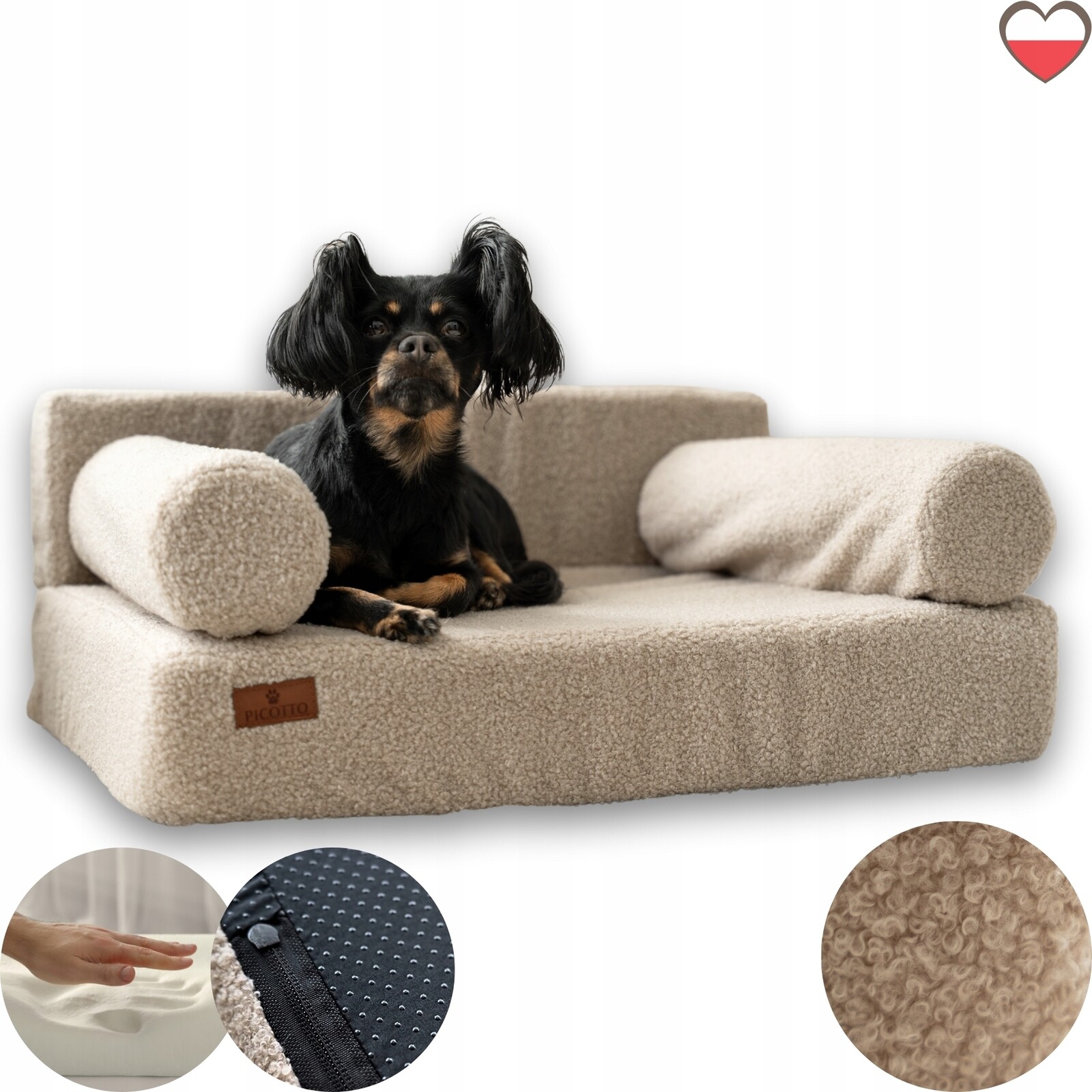 Pelíšek Boucle Taupe S 50x60 ortopedické Picotto