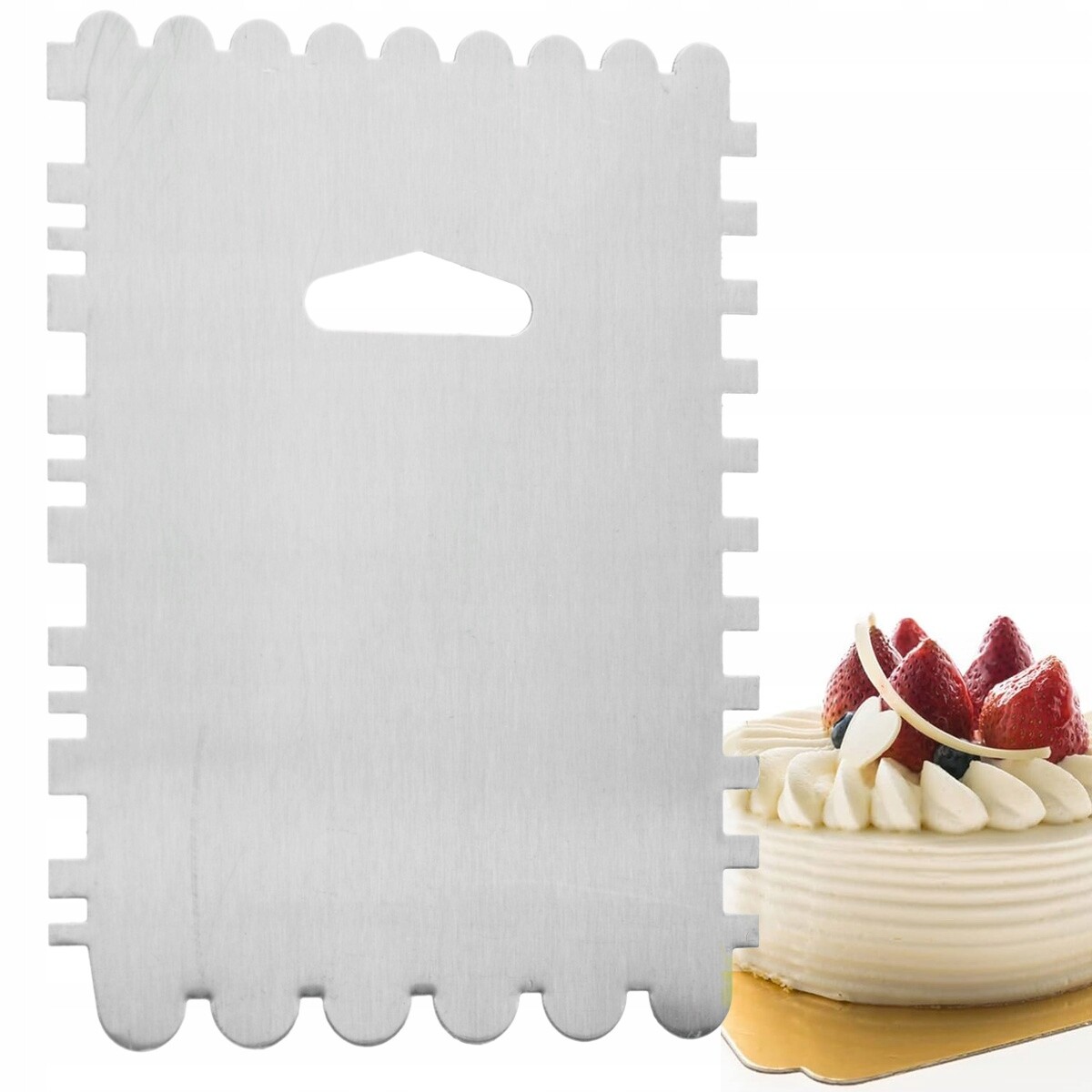 Kovová Škrabka Stěrka Příslušenství Ke Zdobení Dortů 4-STRANNÁ Stěrka Na