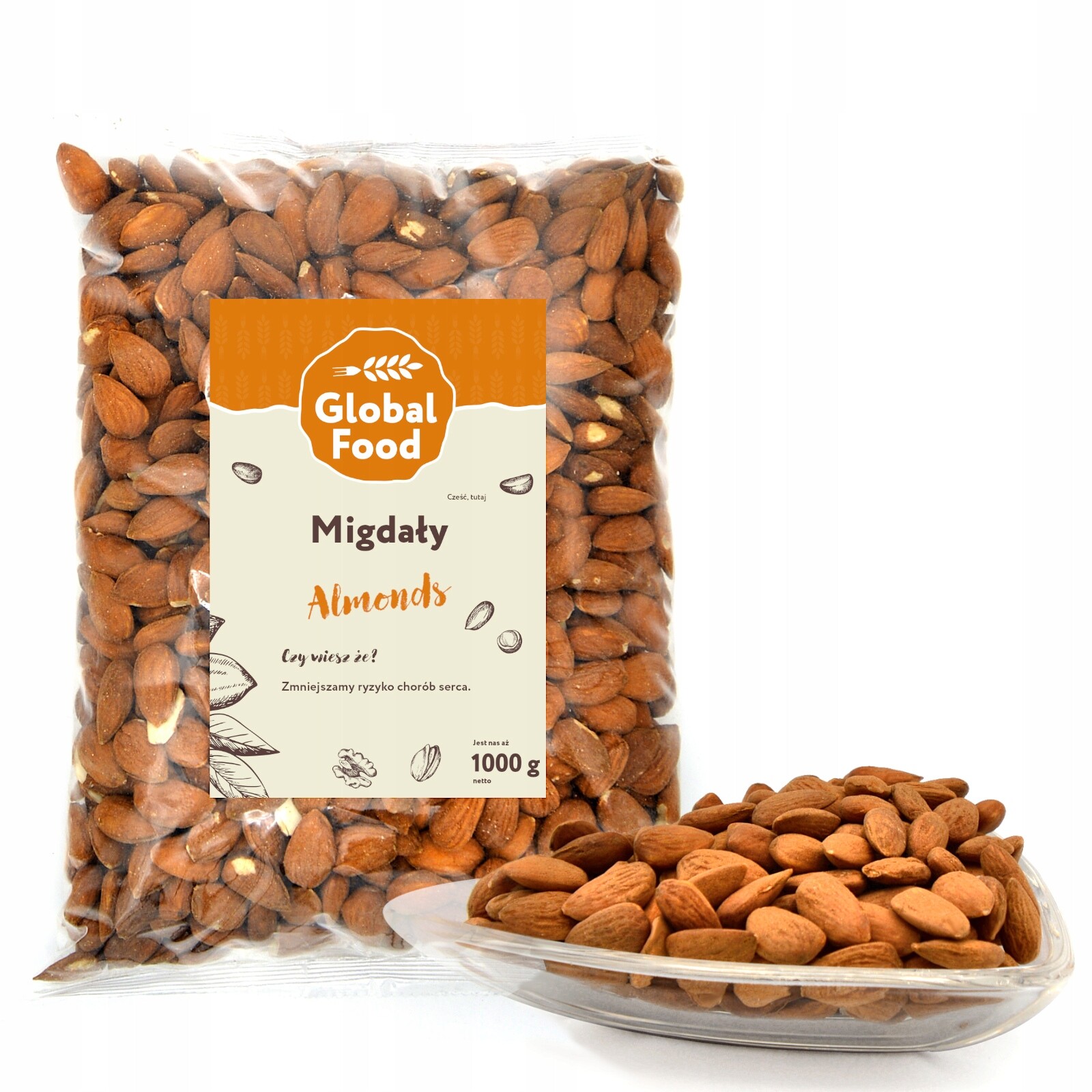 Mandle Global Food celé ořechy 1000 g