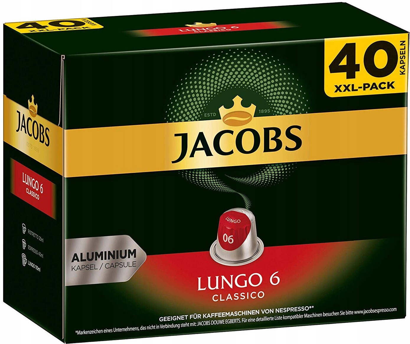 Kapsle do Nespresso Jacobs Lungo 6 Classico 40 ks