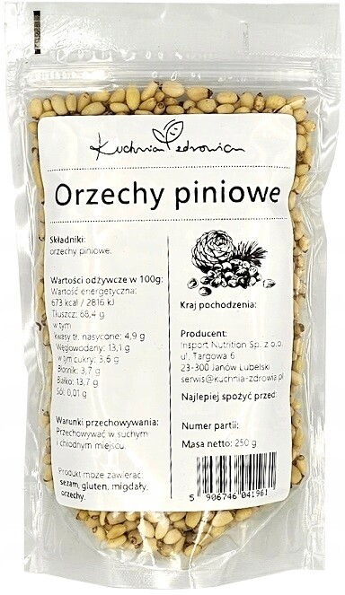 Piniové oříšky Kuchnia Zdrowia celé ořechy 250 g