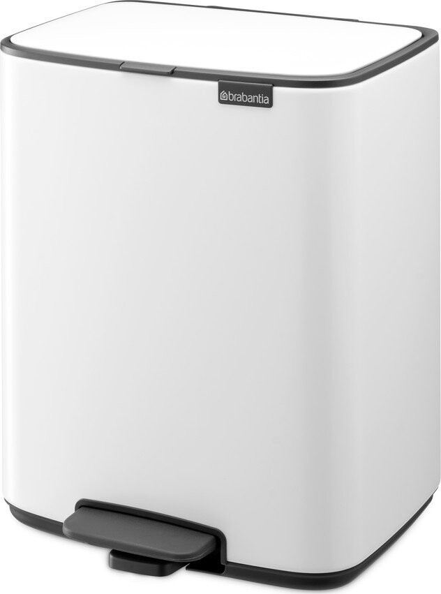 Bílý nášlapný ocelový odpadkový koš 12 l Bo – Brabantia