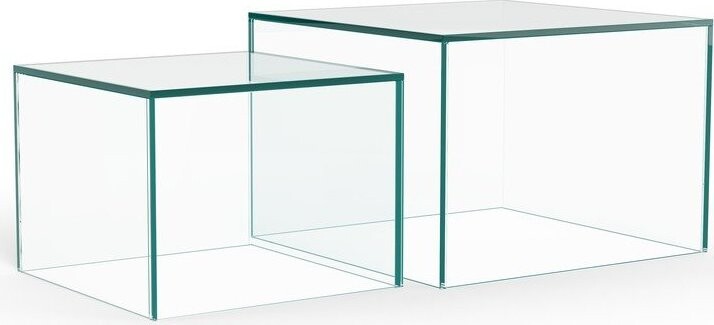 Skleněné konferenční stolky v sadě 2 ks 50x50 cm Dice – Actona