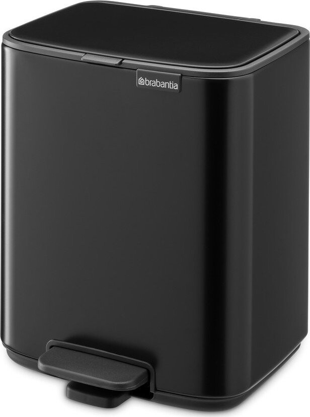 Matně černý nášlapný ocelový odpadkový koš 7 l Bo – Brabantia