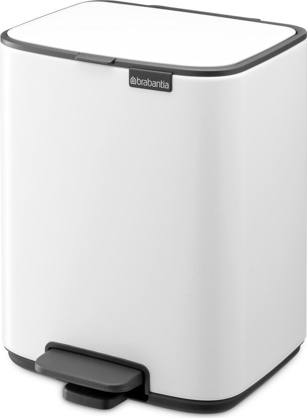 Bílý nášlapný ocelový odpadkový koš 7 l Bo – Brabantia