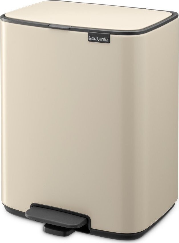 Béžový nášlapný ocelový odpadkový koš 12 l Bo – Brabantia