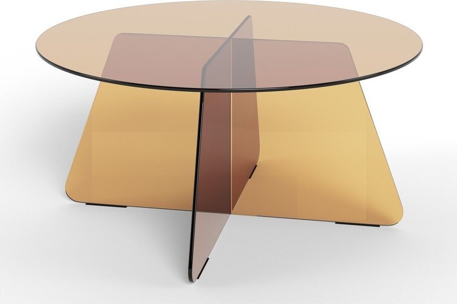 Hnědý skleněný kulatý konferenční stolek ø 80 cm Samos – Actona