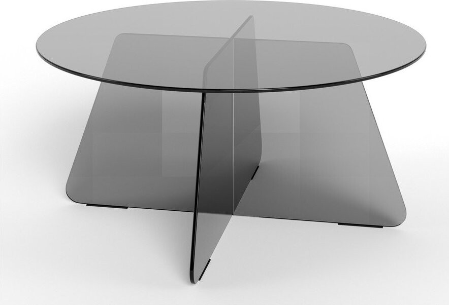 Šedý skleněný kulatý konferenční stolek ø 80 cm Samos – Actona