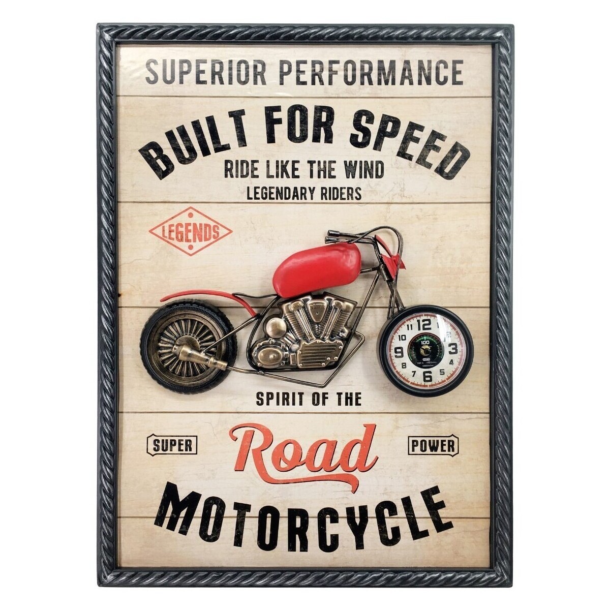 Signes Grimalt  Motocykl Nástěnné Hodiny Ornament  Béžová