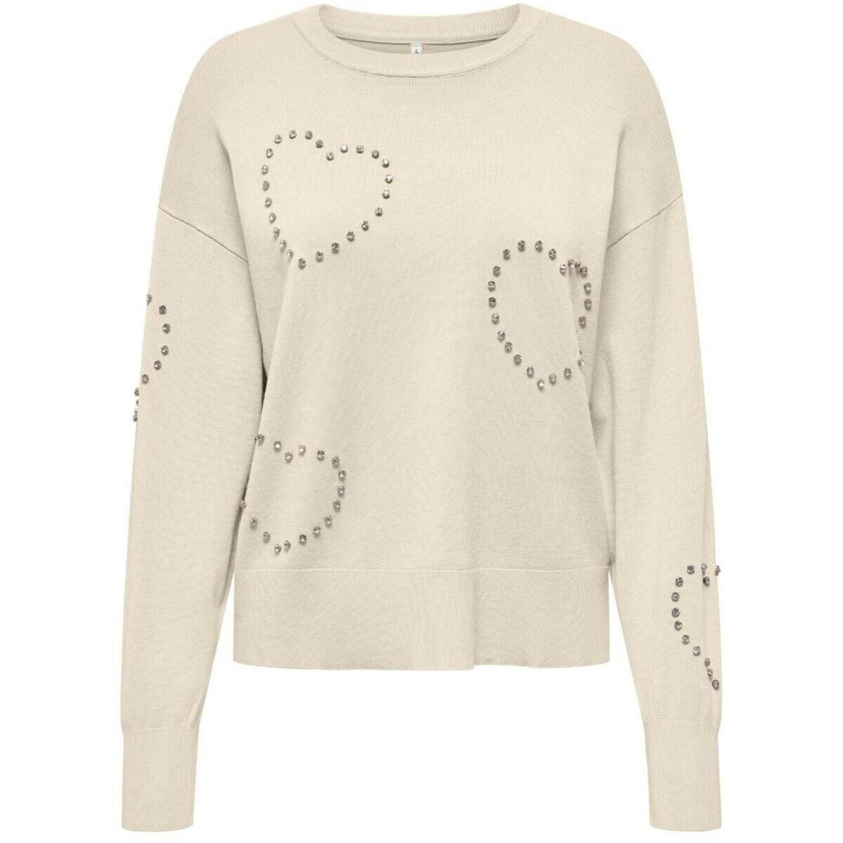 Only  BEE LS HEART BLING ONECK CC KNT 15365366  Bílá