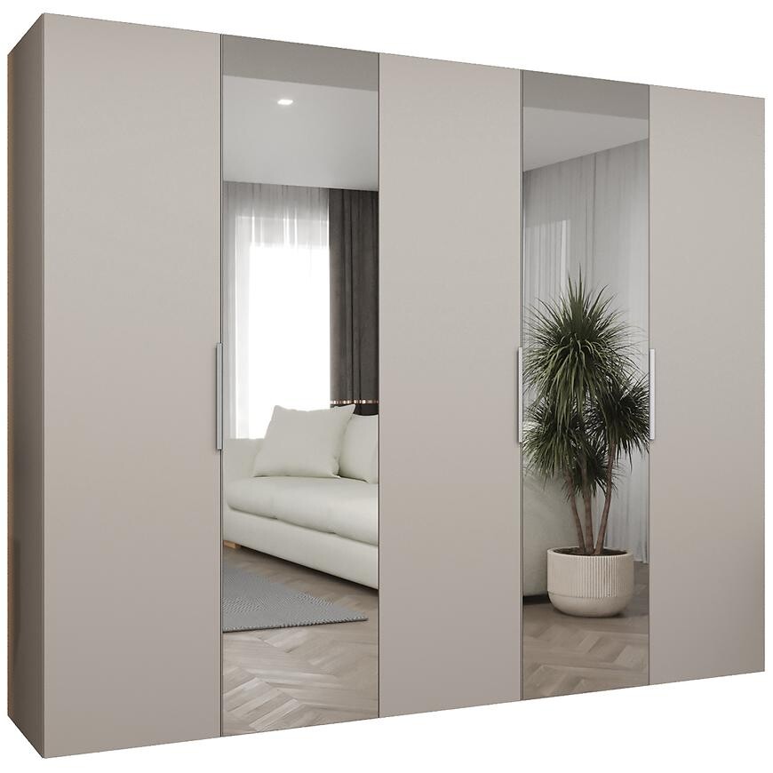 Skříň Marbella II 250 kašmír/stříbrná