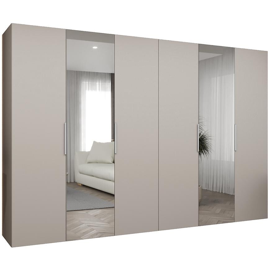 Skříň Marbella II 300 kašmír/stříbrná