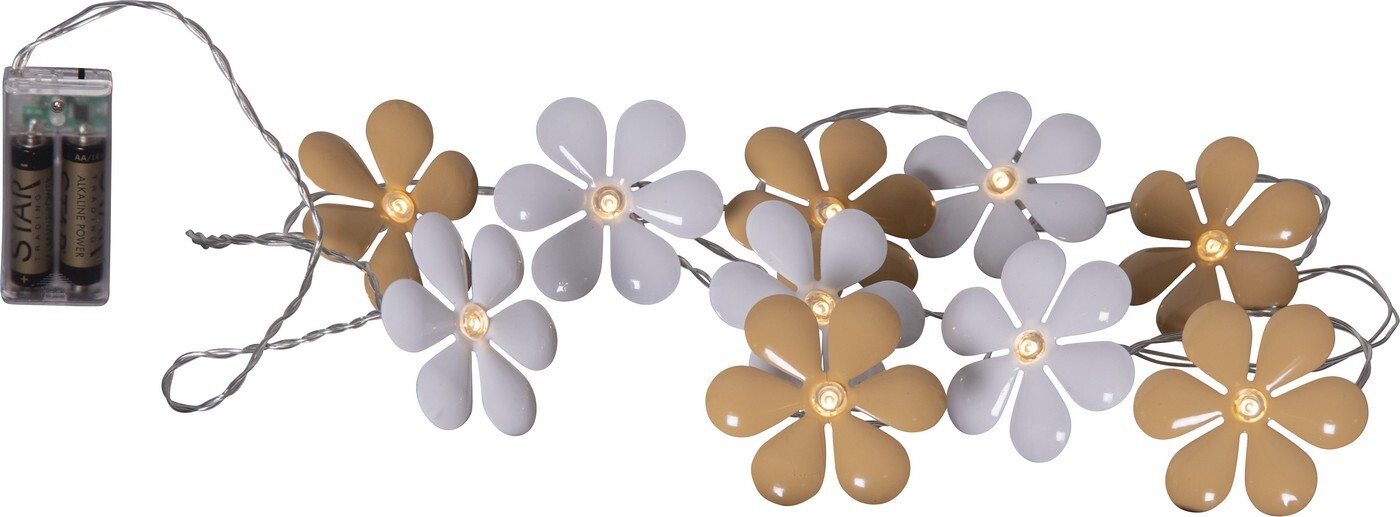 Světelný LED řetěz délka 180 cm Star Trading Fiore - bílý/hnědý