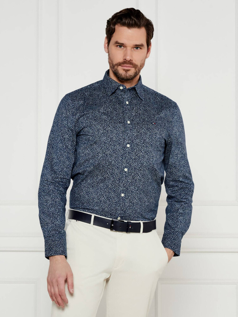 Tommy Hilfiger pánská tmavě modrá košile MW0MW38089 S