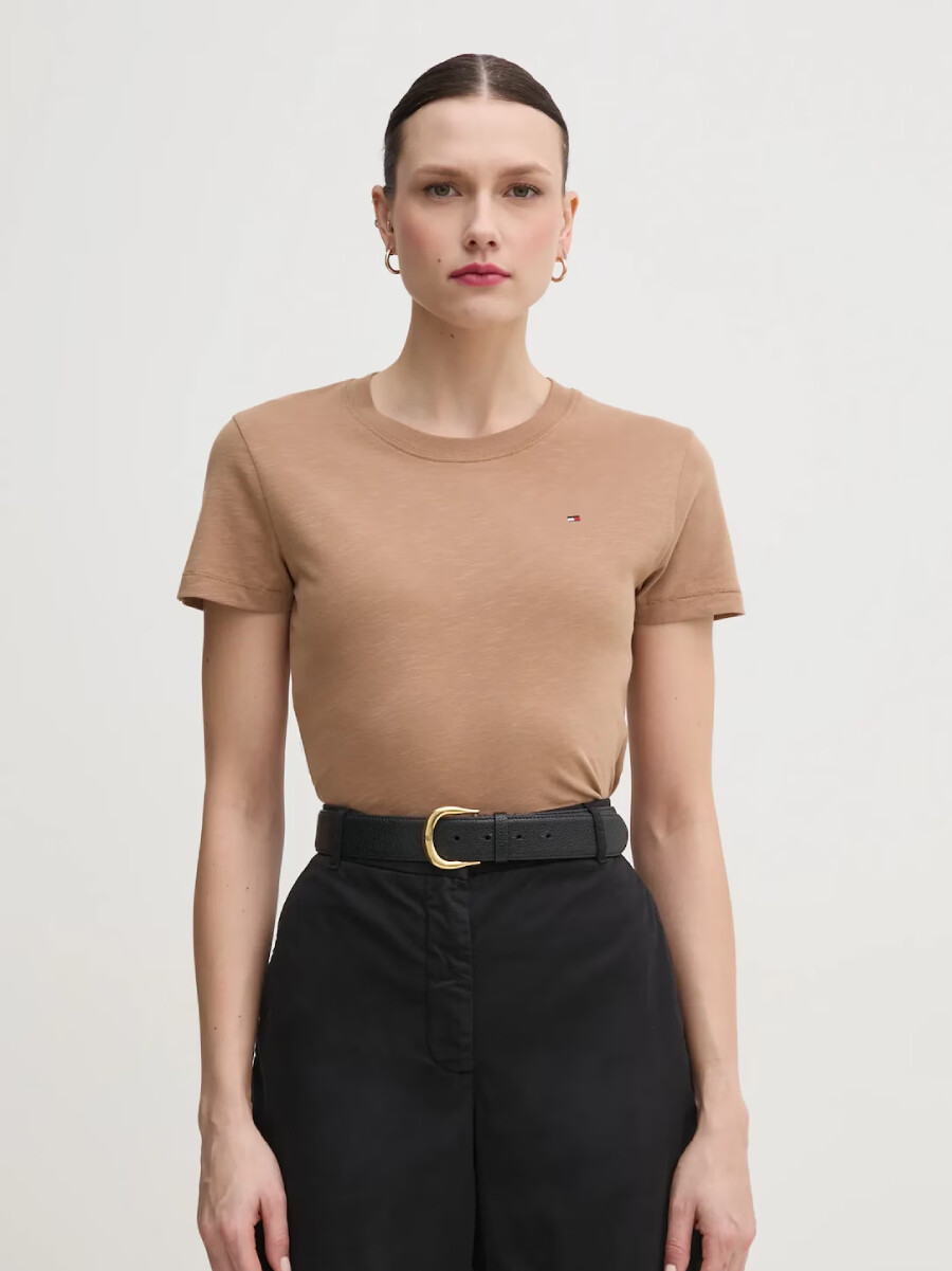 Tommy Hilfiger dámské béžové tričko WW0WW44433 XS