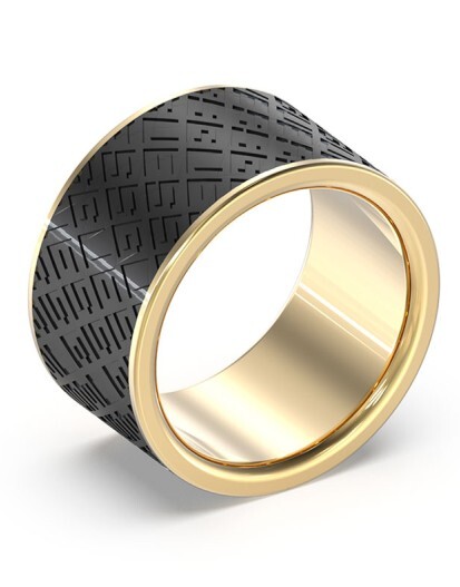 Guess Moderní pozlacený prsten King`s Road JUMR03226JWYGBK 66 mm