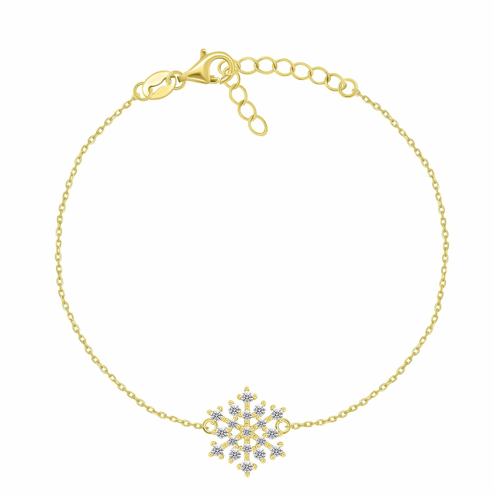 Brilio Silver Pozlacený náramek se zirkony Vločka BRC253Y