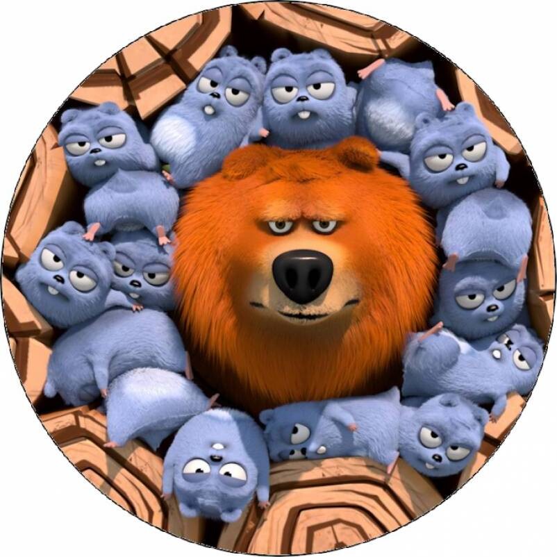 Jedlý papír Méďa a lumíci ve dřevě 19,5 cm - Pictu Hap