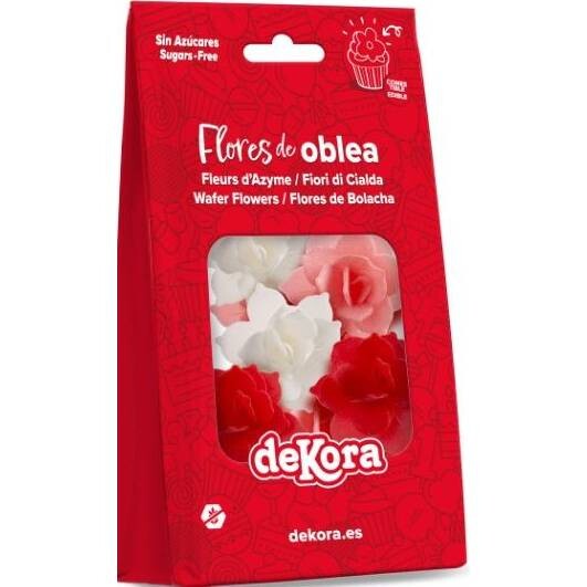 Jedlé květy - bílé,růžové a červené 8 ks - Dekora