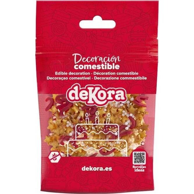 Cukrové zdobení hůlky a hvězdičky 100g - Dekora