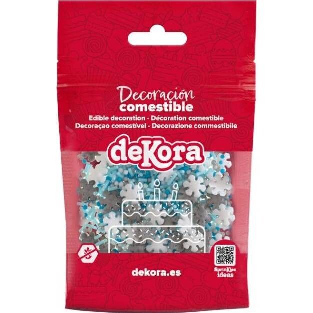 Cukrové zdobení vločky a tyčinky 100g - Dekora