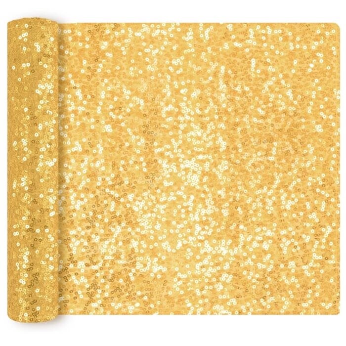 Běhoun na stůl zlatý flitrovaný 28x200cm