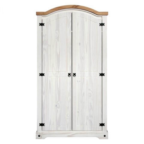 Šatní skříň masiv borovice 2dveřová bílá CORONA 162830B Idea