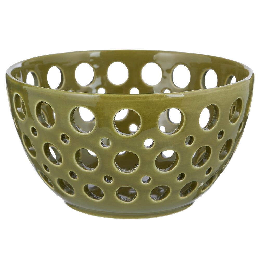 REVIEW Dekorační mísa s otvory 20 cm - zelená