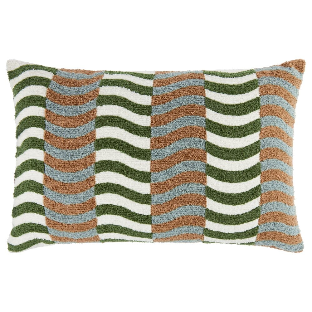 RETRO RHYTHM Polštář 40 x 60 cm - zelená