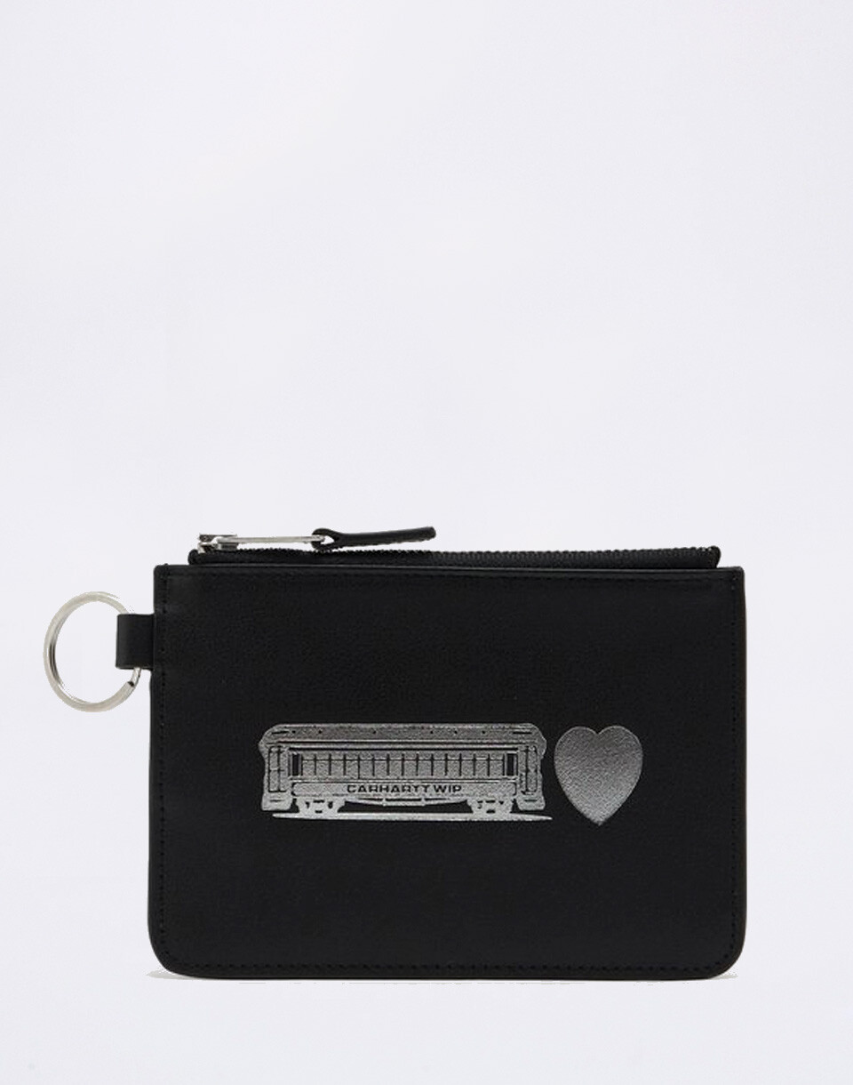 Carhartt WIP Deconstructed Leather Wallet Black/Silver